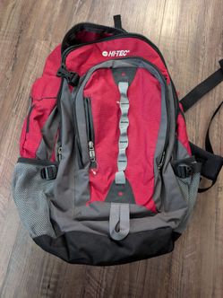 (New, Never Used) Hi-Tec Red and Gray Hiking Backpack