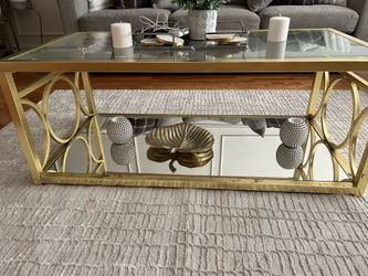 Gold Glass Coffee Table