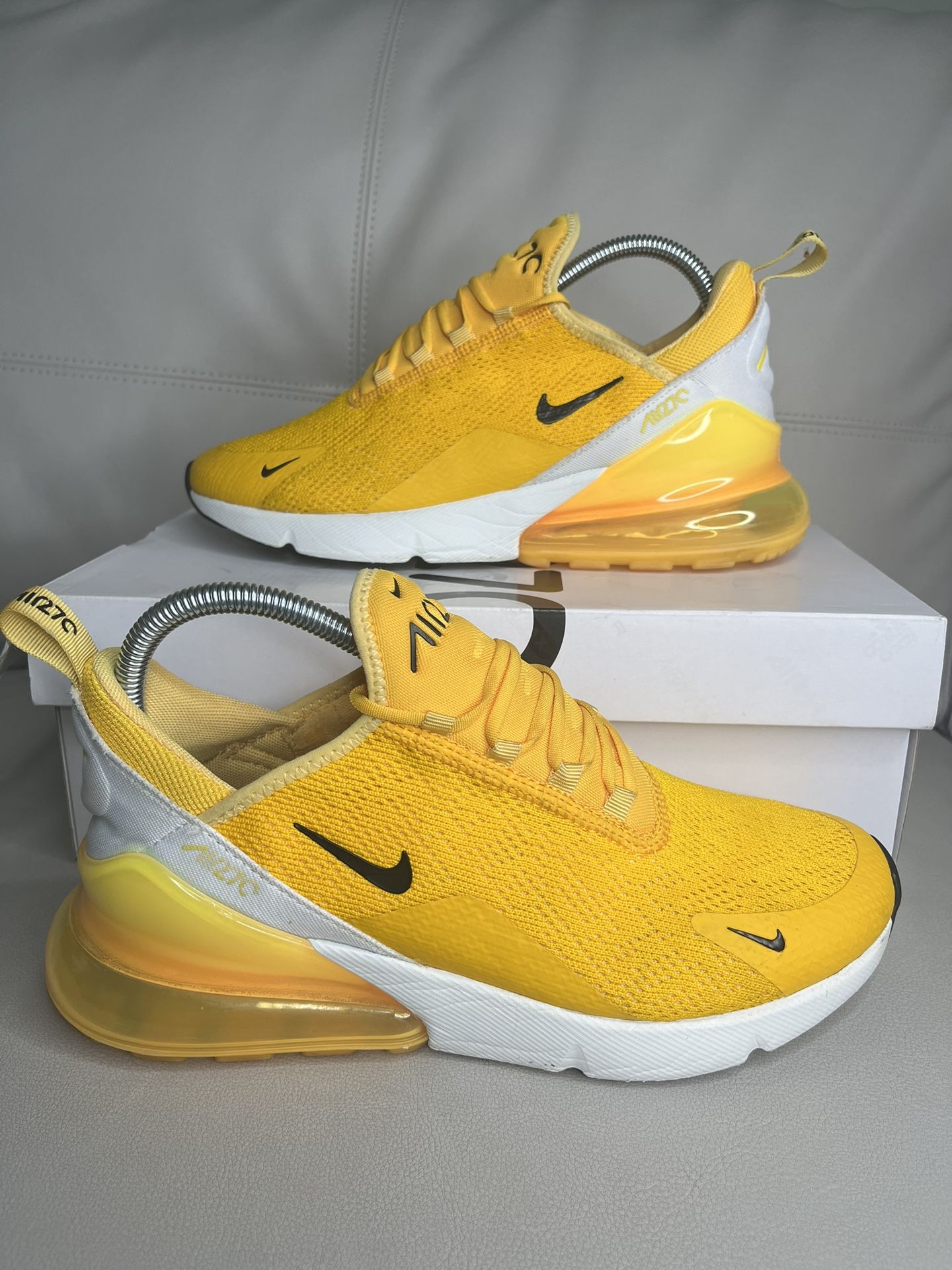 Women Nike Air Max 270 'University Gold' Yellow/Black Shoes Size 9 - CK1675-700