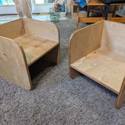Wood Kids Chairs / Table
