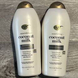 OGX Nourishing + Coconut Milk Shampoo & Conditioner Set 24.5 Fl Oz Each 