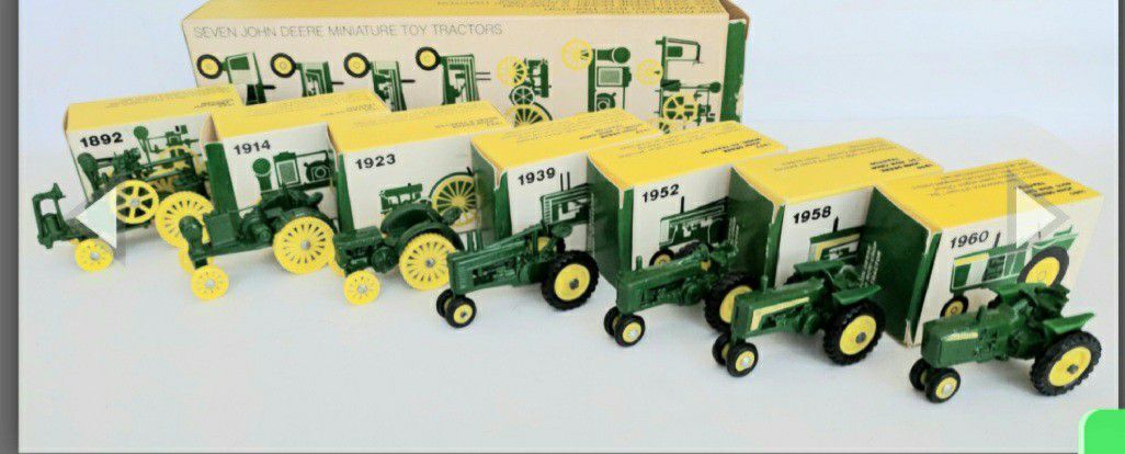 7 John Deere Miniature TOY tractors