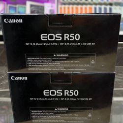 $10 Down- Canon EOS R50 RF-S 18-45mm F4.5-6.3 IS STM / RF-S 55-210mm F5-7.1 IS STM KIT ((Take It Home In Payments/ llévatelo a casa en pagos) 