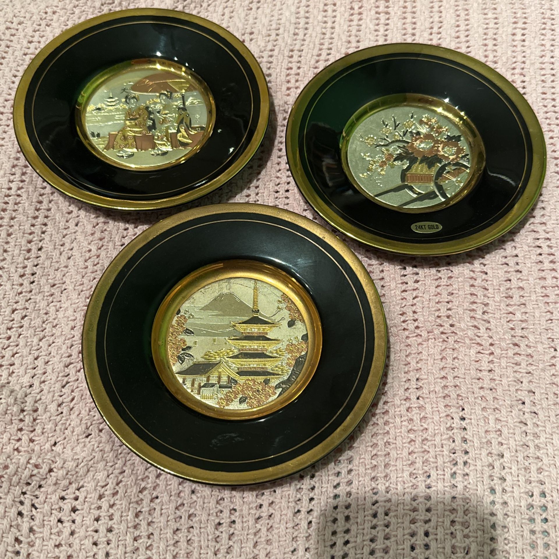 Vintage Small Japanese Display Plates- The Art Of Chokin