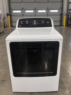 GE Electric Dryer White with Glass Door