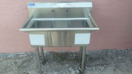 Food truck three compartment sink stainless steel 36"