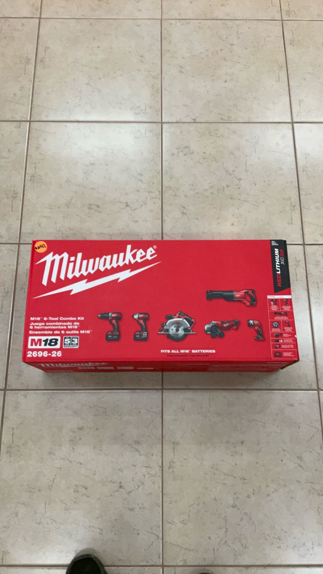 MILWAUKEE 2696-26 M18 6-TOOL COMBO KIT.