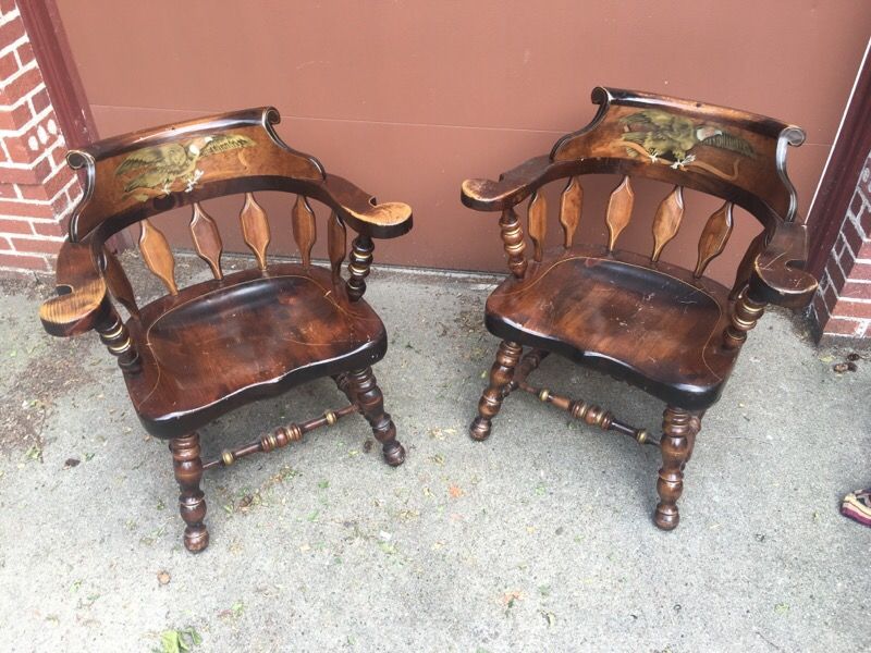 Ethan Allen set of 2 generals chairs killer pine traditional