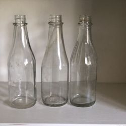 3 Vintage Ketchup Bottles