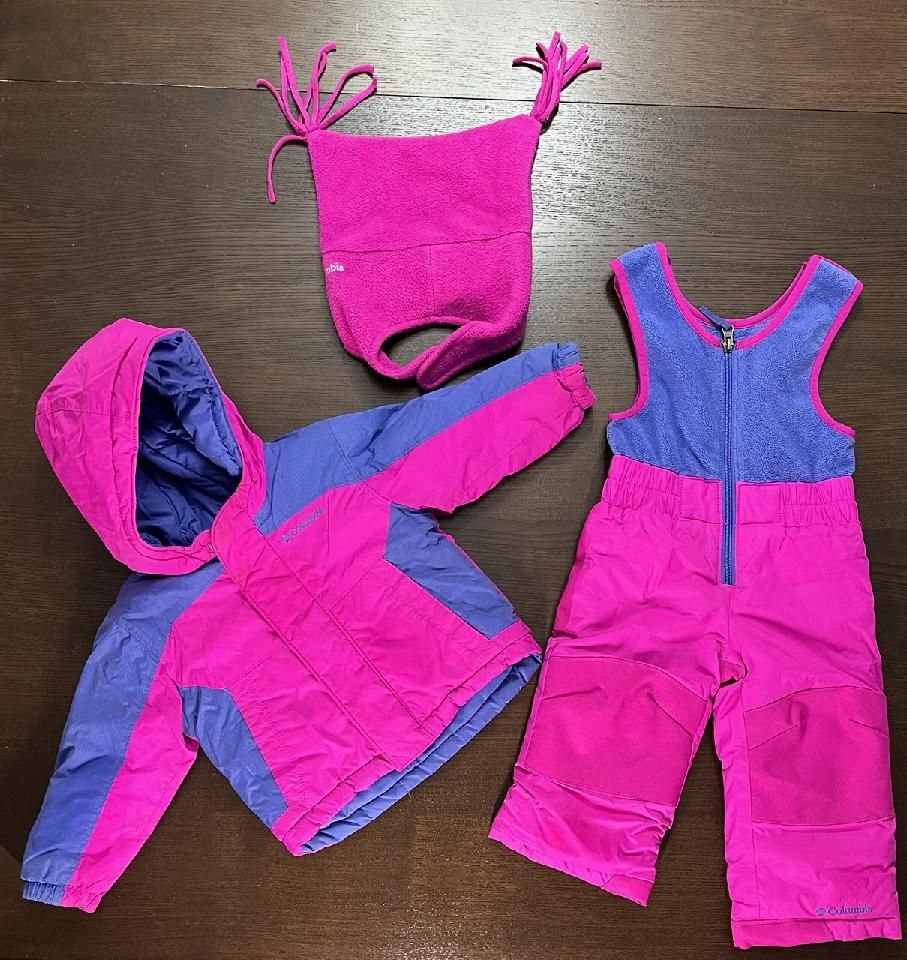 Girls Columbia 2pc Snow Suit And Hat 