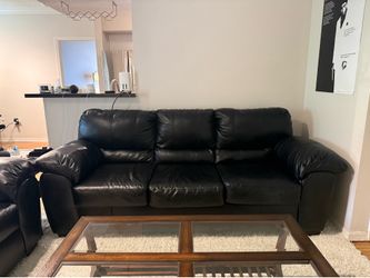 Black Leather Couch & Loveseat