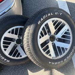 Trans Am 1984 15x7 20 slot aluminum wheels in good- condition. Light reconditioning will made them like new. No pitting or rust. Cooper Tires Mounted 