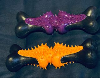 2 Dog Chew Toys Shaped Like Bones