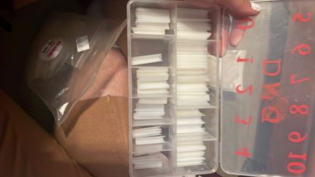 Natural square nail tips with refill bags