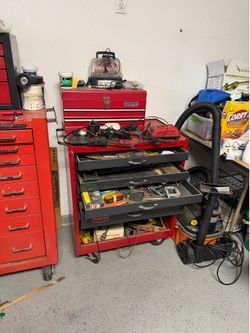 Proto Rolling Tool Cart + Mastergrip Top Tool Box Loaded With Tools