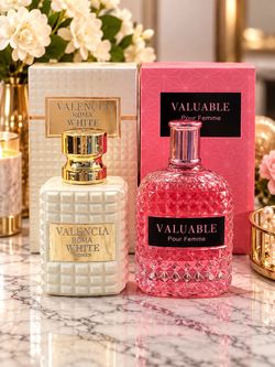 2 Women’s Perfumes – Valencia Roma White & Valuable Pour Femme | 100ml Each