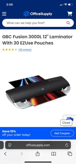 GBC Fusion 3000L 12" Laminator With 30 EZUse Pouches