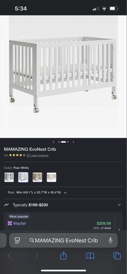 MAMAZING Convertible Mini Crib (Pear White)!