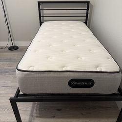 Twin bed frame with mattress