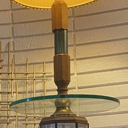 Antique lamp with glass end table(attached)