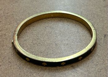 Kate Spade SPOT THE SPADE Gold & Black ENAMEL Hinged BRACELET 👀 (please read description)