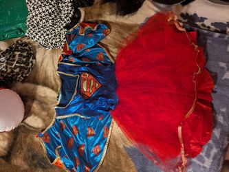 Supergirl Halloween Costume with Red Tutu Skirt