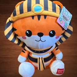 Kawaii Kuties Orange tiger wearing a pharaoh costume. Plush toy. 12 in 