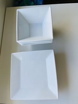 Square Plates 4 And 4 Bowls  