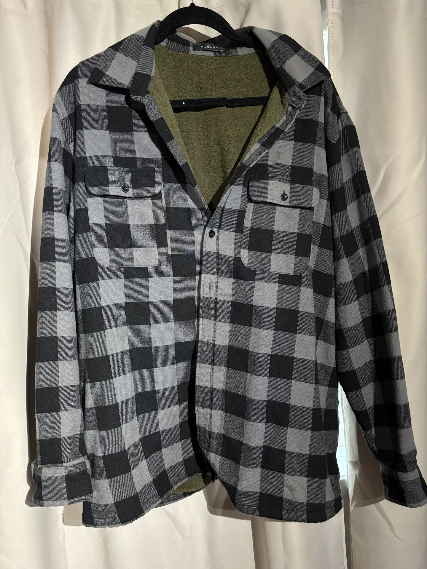 Vintage MCEDAR Men's XL Insulated 100% Cotton Flannel Shirt/Jacket