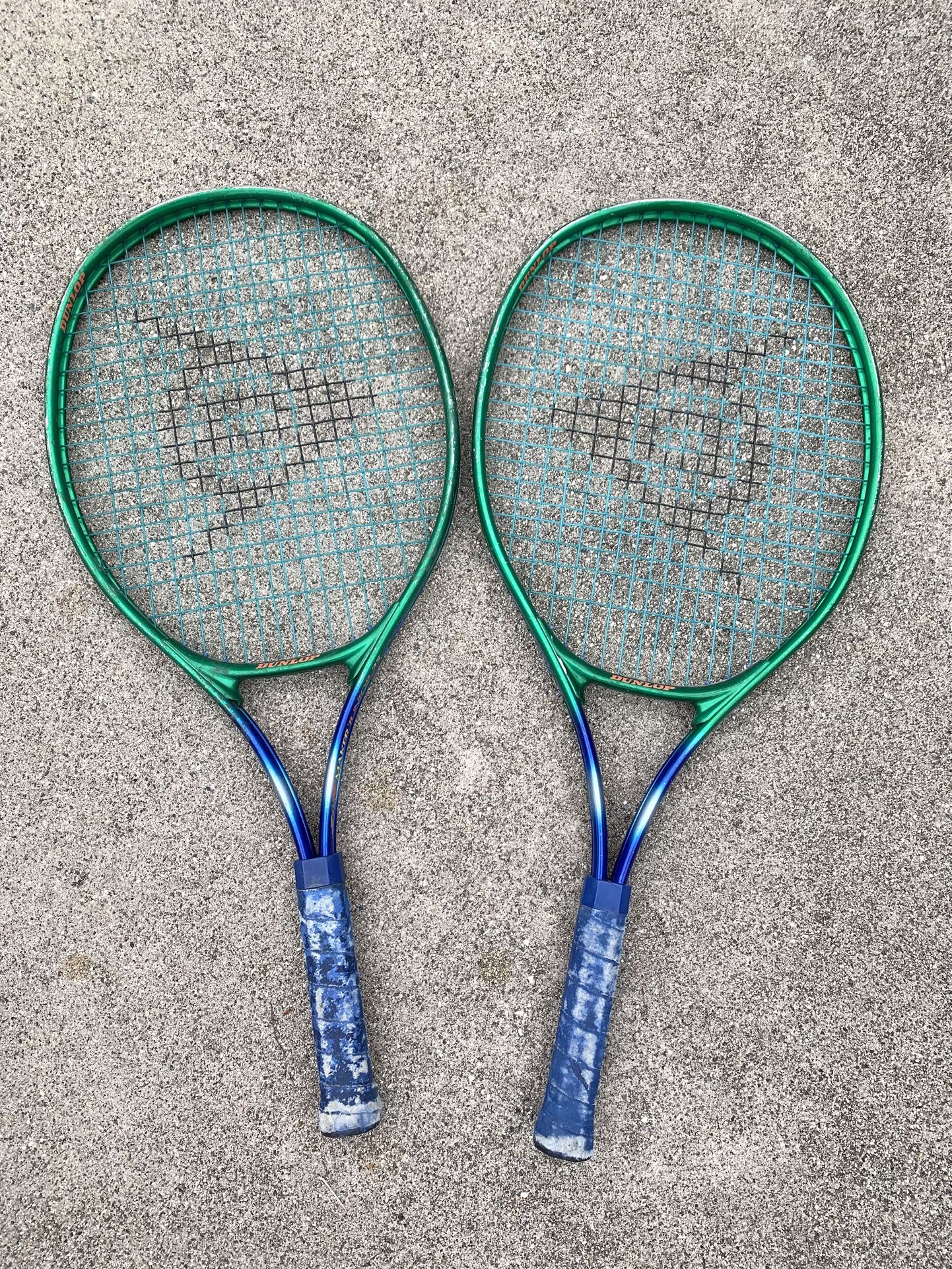 Dunlop Shot Maker Junior 25 Tennis Rackets Pair Green Blue
