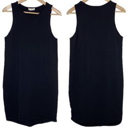 Aritzia Babaton Sleeveless Knit Black Mini Dress, Florian Cocoon Tank Dress, Size Medium