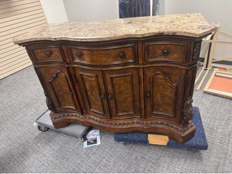 Solid wood marble top