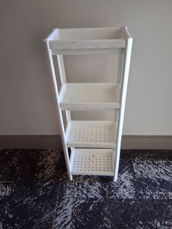 White Plastic 4-Tier Storage Shelf