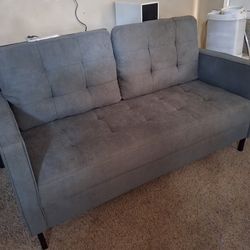 Couch loveseat sofa Grey fabric brand new