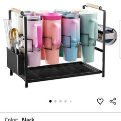 Water Bottle Organizer Drying Rack for 40 oz Tumbler with Handle, Multifunctional Cup Storage Holder Compatible with Stanley, Owala, Simple Modern and