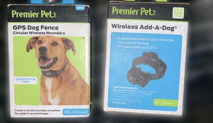 Premier Pet GPS Dog Fence System + Extra Add-A-Dog Collar (New in Box)