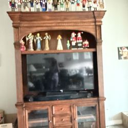 Wood And Glass Entertainment Center