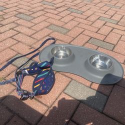 Sm Dog Bowl and Leash Set