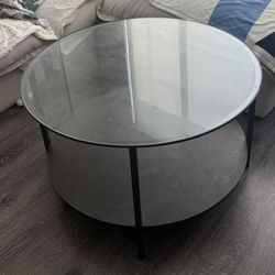 IKEA black glass coffee table