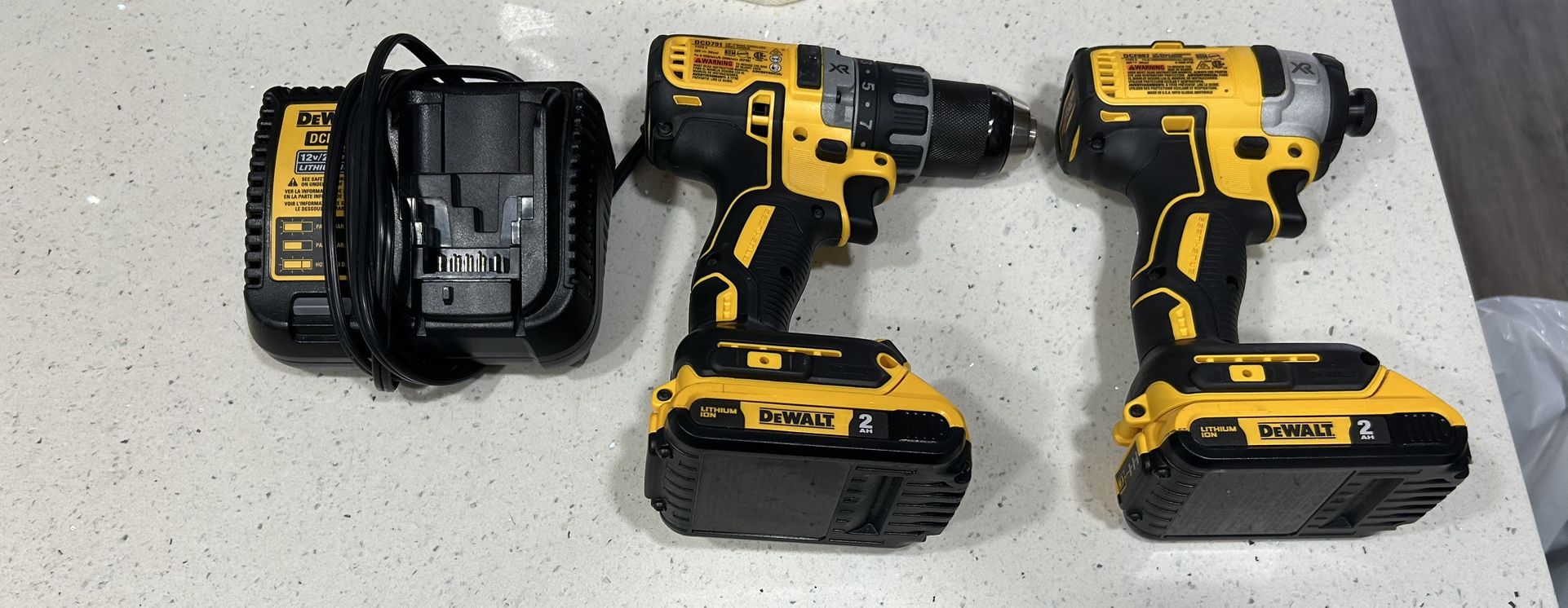 Dewalt Double Drills with Battery and Bag
