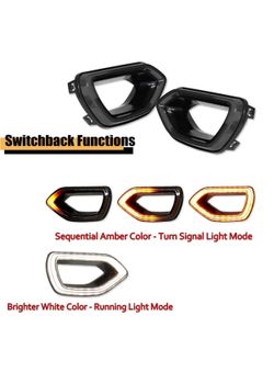 Switchback LED DRL Grille Light For 15-23 Dodge Charger R/T Scat Pack SXT GT SRT