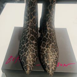 Leopard kitten Heel Booties