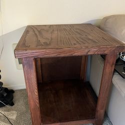 Solid wood side table
