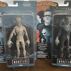 Bendy Figures Frankenstein And Mummy ( Selling Both Together)
