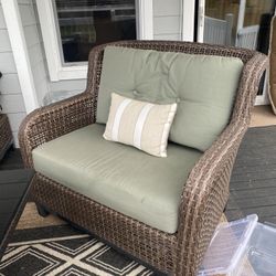 Patio Chairs x2 with Ottoman 