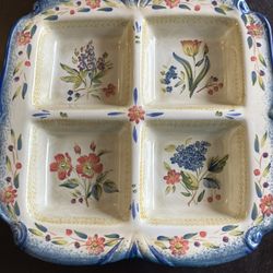 Certified International Flora 4 Part Platter By Pamela Gladding