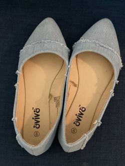 Light Blue Jean Flats