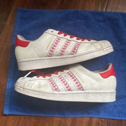 ADIDAS SUPERSTARS WHITE&RED
