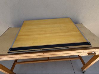 Solid Oak Architect Drawing Table & Craft Bench (Built-in Power)