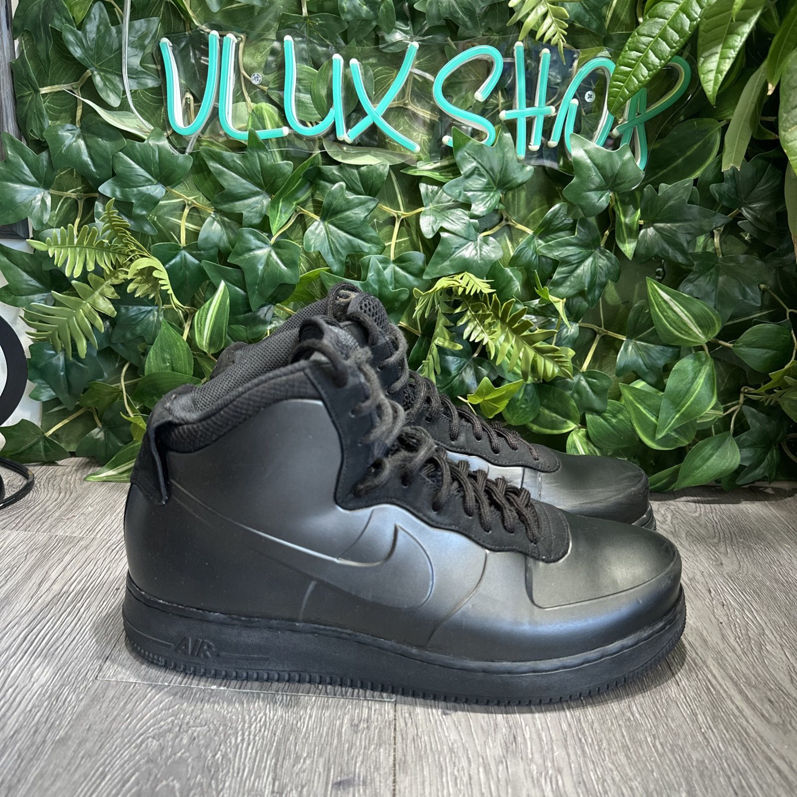 NIKE AIR FORCE FOAMPOSITE triple black AH(contact info removed